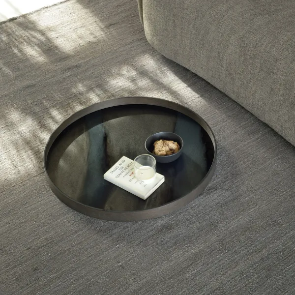 Plats & Plateaux^Ethnicraft Plateau En Verre Graphite Organic - O 61 Cm