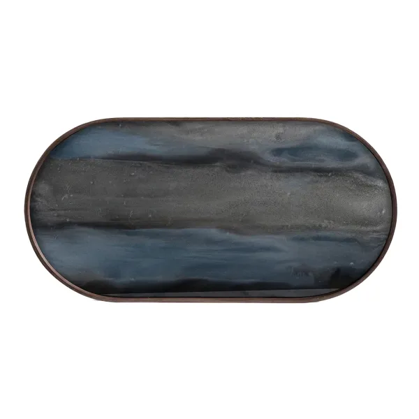Plats & Plateaux^Ethnicraft Plateau En Verre Graphite - Organic Glass Oblong - L 71 Cm