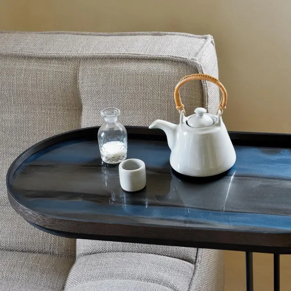 Plats & Plateaux^Ethnicraft Plateau En Verre Graphite - Organic Glass Oblong - L 71 Cm