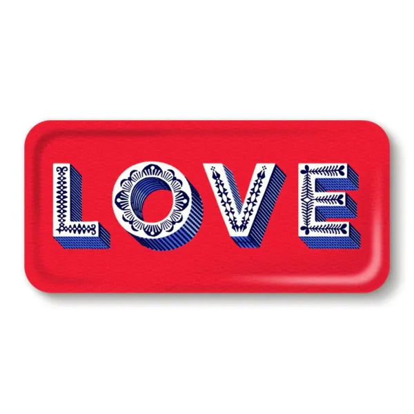 Plats & Plateaux^Sélectionné par Fleux Plateau Love - 32 X 15 Cm - Rouge