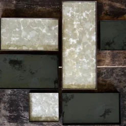 Plats & Plateaux^Ethnicraft Plateau Miroir Vieilli Carre - Charbon - 37 X 37 Cm