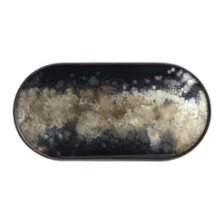 Plats & Plateaux^Ethnicraft Plateau Ovale En Verre Black Organic