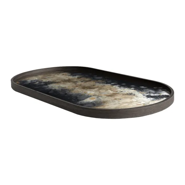 Plats & Plateaux^Ethnicraft Plateau Ovale En Verre Black Organic