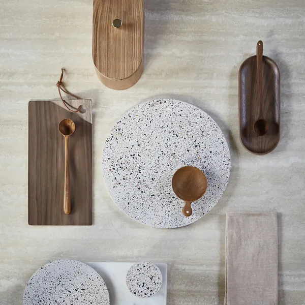 Plats & Plateaux^HK Living Plateau Rond En Beton - Terrazzo