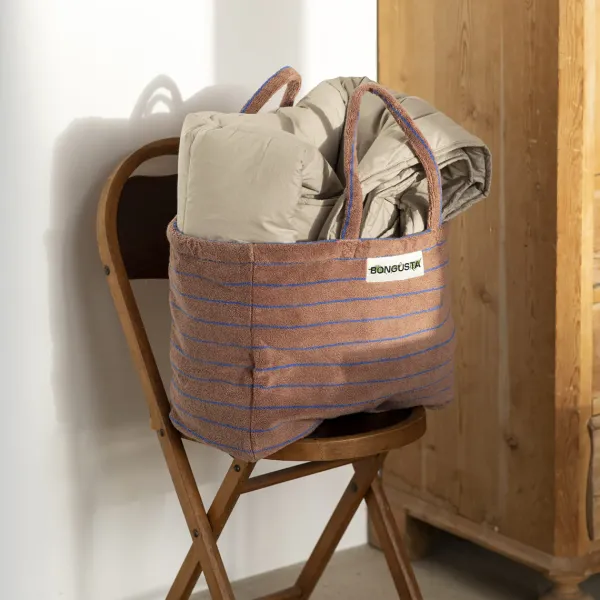 Sacs & Cabas^Sélectionné par Fleux Sac Weekend A Rayures - Camel & Ultramarine Blue