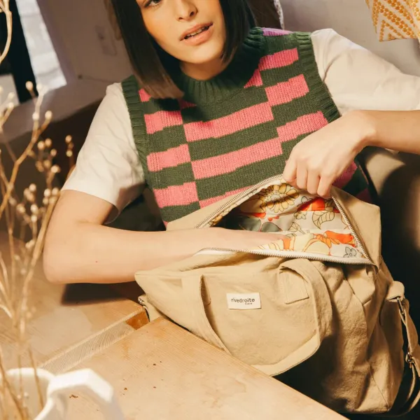 Sacs & Cabas^RIVE DROITE Sauval Le City Bag En Coton Recycle Beige
