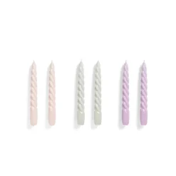 Bougies, Bougeoirs Et Allumettes^Hay Set De 6 Bougies Twist - Rose/Gris/Lilas