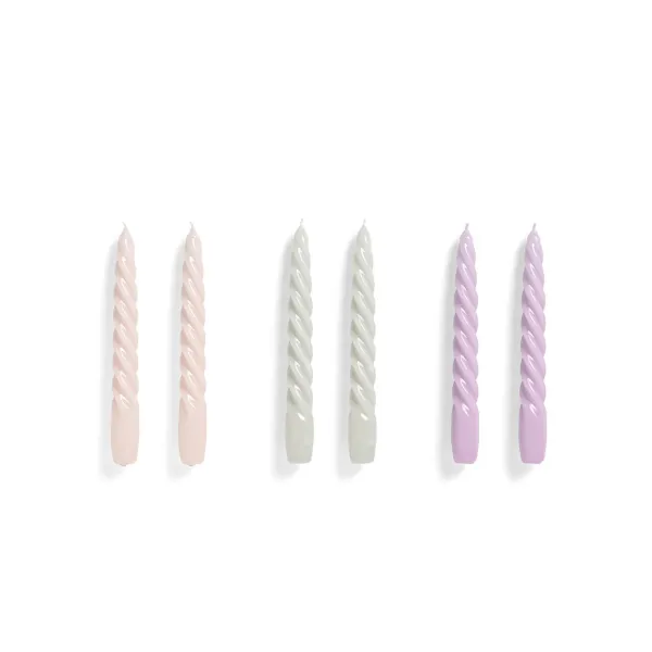 Bougies, Bougeoirs Et Allumettes^Hay Set De 6 Bougies Twist - Rose/Gris/Lilas