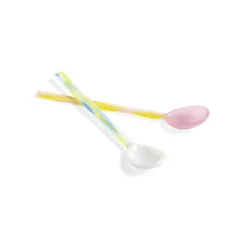 Assiettes & Couverts^Hay Set De 2 Cuilleres En Verre - Rose/Blanc