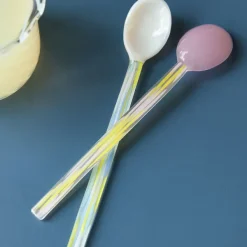 Assiettes & Couverts^Hay Set De 2 Cuilleres En Verre - Rose/Blanc