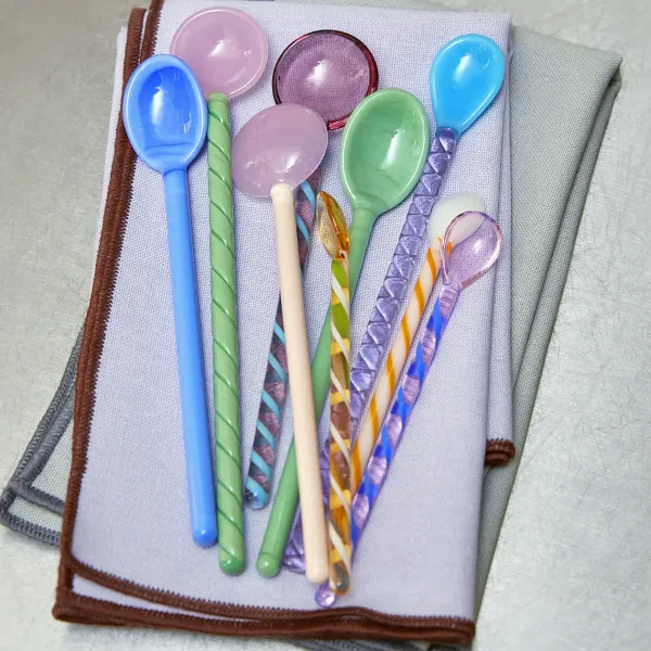 Assiettes & Couverts^Hay Set De 2 Cuilleres En Verre - Rose/Blanc