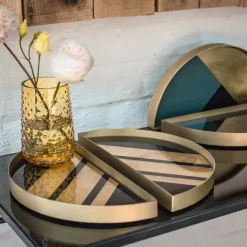 Plats & Plateaux^Ethnicraft Set De 2 Mini Plateaux Geometriques Chevron