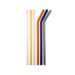 Ustensiles De Cuisine^Sélectionné par Fleux Set De 6 Pailles En Verre Colore + Brosse