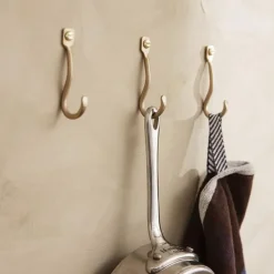 Porte-manteaux & Patères^Ferm Living Set De 3 Pateres Curvature Laiton Dore