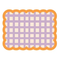 Sets De Table & Dessous De Verre^Fleux Set De Table Biscotti A Carreaux - 38 Cm X 48 Cm -Lilas & Orange