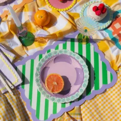 Sets De Table & Dessous De Verre^Fleux Set De Table Biscotti A Rayures - 38 Cm X 48 Cm - Vert & Violet
