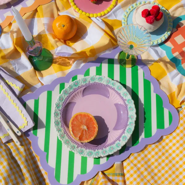 Sets De Table & Dessous De Verre^Fleux Set De Table Biscotti A Rayures - 38 Cm X 48 Cm - Vert & Violet