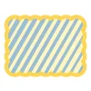 Sets De Table & Dessous De Verre^Fleux Set De Table Biscotti A Rayures - 38 Cm X 48 Cm - Bleu & Jaune