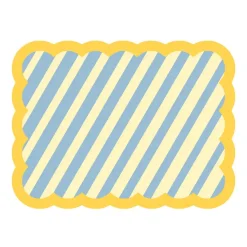 Sets De Table & Dessous De Verre^Fleux Set De Table Biscotti A Rayures - 38 Cm X 48 Cm - Bleu & Jaune