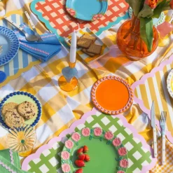 Sets De Table & Dessous De Verre^Fleux Set De Table Biscotti A Rayures - 38 Cm X 48 Cm - Bleu & Jaune