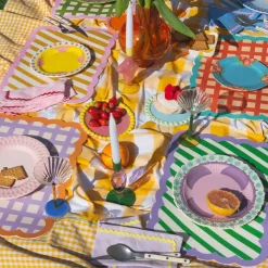Sets De Table & Dessous De Verre^Fleux Set De Table Biscotti A Rayures - 38 Cm X 48 Cm - Bleu & Jaune