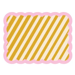Sets De Table & Dessous De Verre^Fleux Set De Table Biscotti A Rayures - 38 Cm X 48 Cm - Ocre & Rose