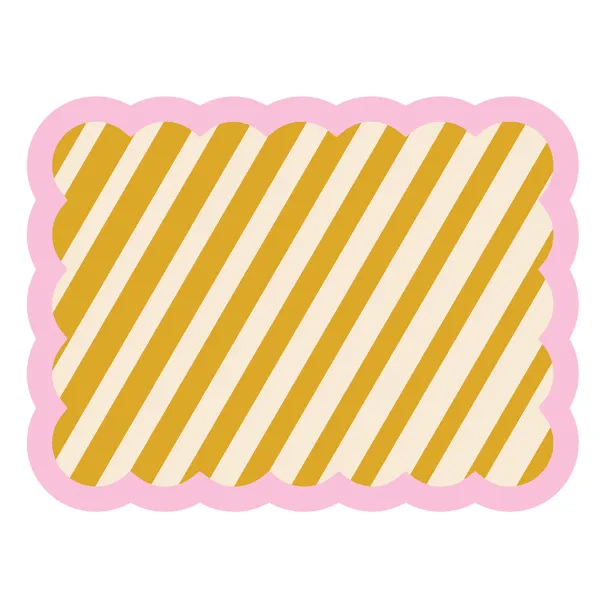 Sets De Table & Dessous De Verre^Fleux Set De Table Biscotti A Rayures - 38 Cm X 48 Cm - Ocre & Rose