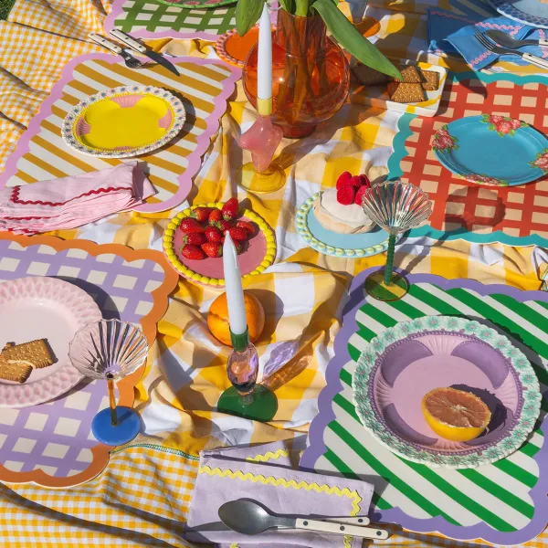 Sets De Table & Dessous De Verre^Fleux Set De Table Biscotti A Rayures - 38 Cm X 48 Cm - Ocre & Rose