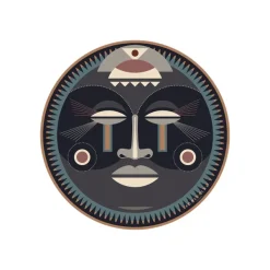 Sets De Table & Dessous De Verre^Pôdevache Set De Table Masque Africain Massai En Vinyle - O 38 Cm - Noir