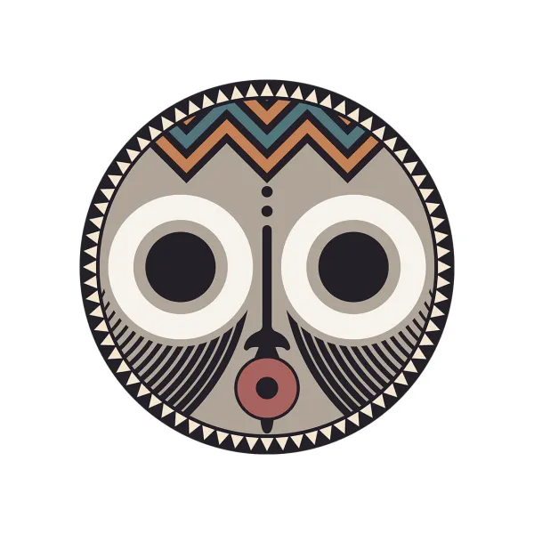 Sets De Table & Dessous De Verre^Pôdevache Set De Table Masque Africain Asaro En Vinyle - O 38 Cm - Multi
