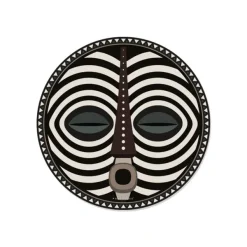 Sets De Table & Dessous De Verre^Pôdevache Set De Table Rond Masque Africain Dourou En Vinyle - O 38 Cm