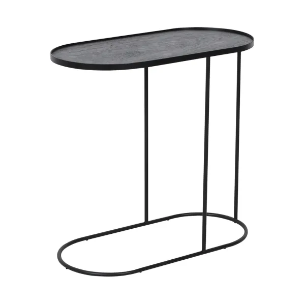 Tables Basses & D'Appoint^Ethnicraft Table A Plateau Oblong En Metal Et Bois - L 69 Cm