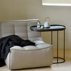 Tables Basses & D'Appoint^Ethnicraft Table A Plateau Oblong En Metal Et Bois - L 69 Cm