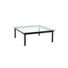 Tables Basses & D'Appoint^Hay Table Basse Kofi Chene Massif Noir & Verre Clair - L 100 X L 100 X H 36 Cm