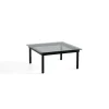 Tables Basses & D'Appoint^Hay Table Basse Kofi Chene Massif Noir & Verre Teinte Gris - L 80 X L 80 X H 36 Cm