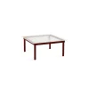 Tables Basses & D'Appoint^Hay Table Basse Kofi Chene Massif Rouge Grange & Verre Roseau Transparent - L 80 X L 80 X H 36 Cm