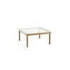 Tables Basses & D'Appoint^Hay Table Basse Kofi Chene Massif & Verre Roseau Transparent - L 80 X L 80 X H 36 Cm