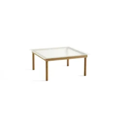 Tables Basses & D'Appoint^Hay Table Basse Kofi Chene Massif & Verre Roseau Transparent - L 80 X L 80 X H 36 Cm