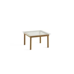 Tables Basses & D'Appoint^Hay Table Basse Kofi Chene Massif & Verre Roseau Transparent - L 60 X L 60 X H 36 Cm