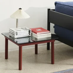 Tables Basses & D'Appoint^Hay Table Basse Kofi Chene Massif & Verre Roseau Transparent - L 60 X L 60 X H 36 Cm
