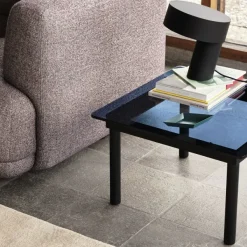 Tables Basses & D'Appoint^Hay Table Basse Kofi Chene Massif Noir & Verre Teinte Gris - L 120 X L 120 X H 36 Cm