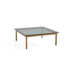 Tables Basses & D'Appoint^Hay Table Basse Kofi Chene Massif & Verre Teinte Gris - L 100 X L 100 X H 36 Cm