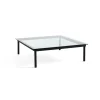 Tables Basses & D'Appoint^Hay Table Basse Kofi Chene Massif Noir & Verre Clair - L 120 X L 120 X H 36 Cm