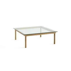 Tables Basses & D'Appoint^Hay Table Basse Kofi Chene Massif & Verre Clair - L 100 X L 100 X H 36 Cm
