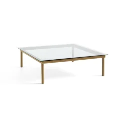 Tables Basses & D'Appoint^Hay Table Basse Kofi Chene Massif & Verre Clair - L 120 X L 120 X H 36 Cm