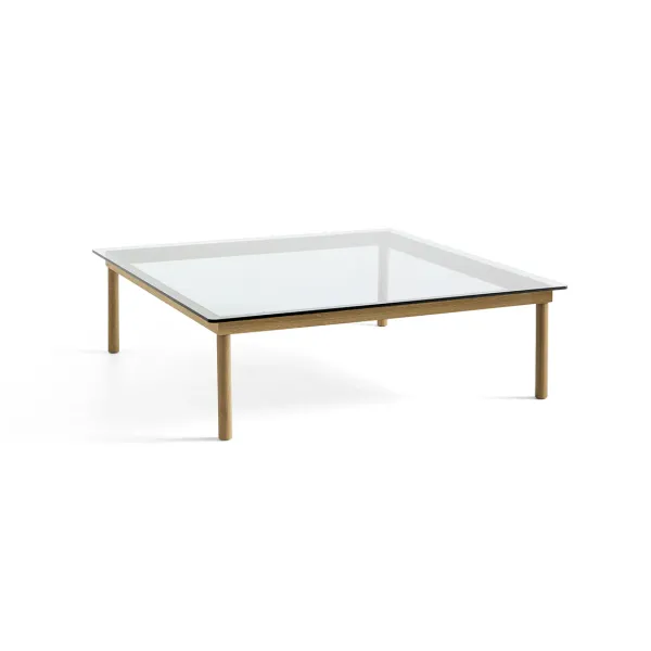 Tables Basses & D'Appoint^Hay Table Basse Kofi Chene Massif & Verre Clair - L 120 X L 120 X H 36 Cm