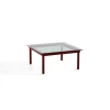 Tables Basses & D'Appoint^Hay Table Basse Kofi Chene Massif Rouge Grange & Verre Teinte Gris - L 80 X L 80 X H 36 Cm