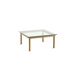 Tables Basses & D'Appoint^Hay Table Basse Kofi Chene Massif & Verre Clair - L 80 X L 80 X H 36 Cm