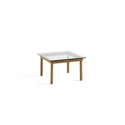 Tables Basses & D'Appoint^Hay Table Basse Kofi Chene Massif & Verre Clair - L 60 X L 60 X H 36 Cm