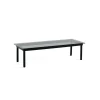 Tables Basses & D'Appoint^Hay Table Basse Kofi Chene Massif Noir & Verre Teinte Gris - L 140 X L 50 X H 36 Cm